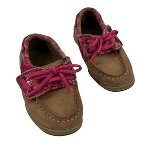 Sperry Pink Leather Intrepid Jr Boat Shoes Size 6 Toddler Girl's